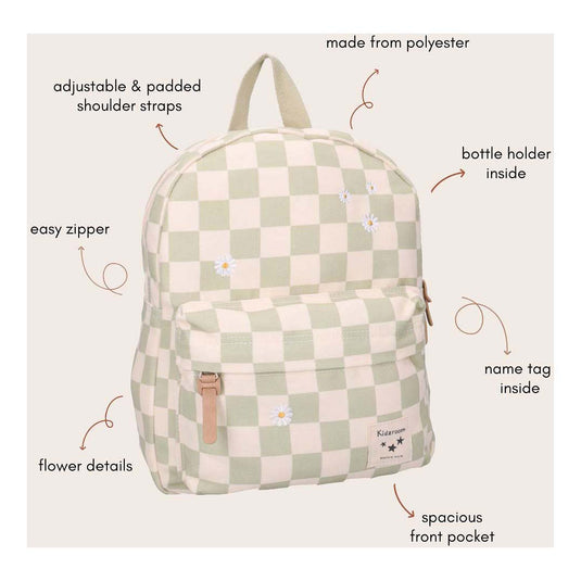 Kidzroom rugzak nostalgia - ruitenprint