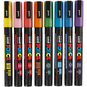 Https: www.cchobby.nl posca-marker-afm-pc-3ml-lijndikte-0-9-1-3-mm-glitterkleuren-8-stuk-1-doos