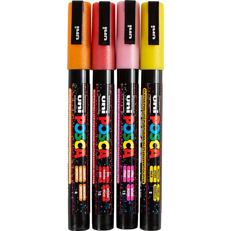 Afbeelding laden in galerijviewer, Https: www.cchobby.nl posca-marker-afm-pc-3m-lijndikte-0-9-1-3-mm-fijn-glitterkleuren-4-stuk-1-stuk
