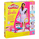 Play-doh barbie fashionista-franjes - speelset met pop - boetseerklei