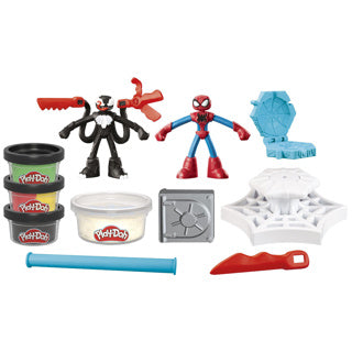 Play-doh marvel spider-man werp en snij speelset - boetseerklei - inclusief 2 figuren