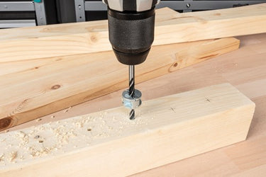 Wolfcraft - universele dieptestop voor boor - 4 delige set - 2755000