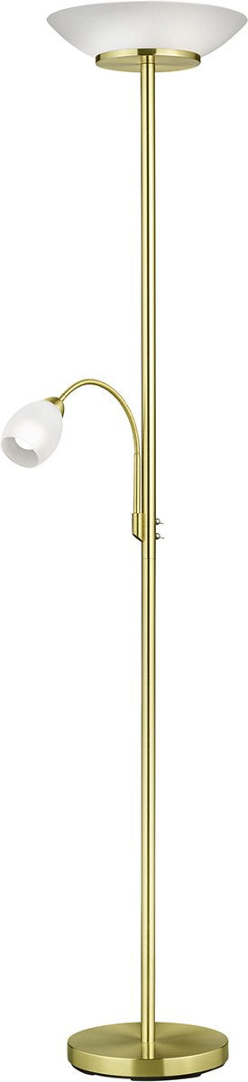 Rl live your light reality gerry - vloerlamp - messing mat - 1x e14 + 1x e27 - licht apart schakelbaar - flexibel