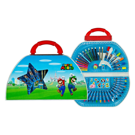 Merkloos sans marque super mario kleurkoffer, 51dlg.