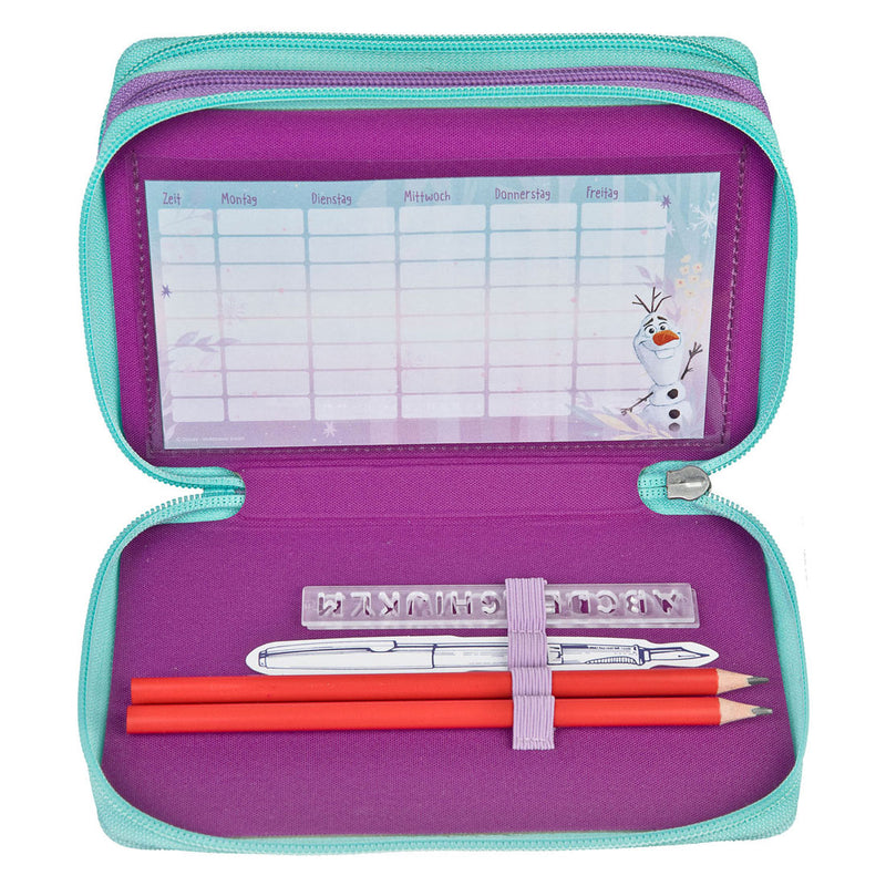 Afbeelding laden in galerijviewer, Undercover etui disney frozen 3-vaks gevuld schoolset multi kleuren.
