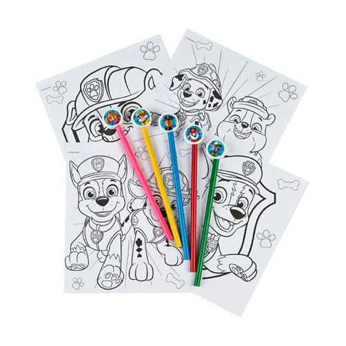 Undercover - paw patrol coloring pad with coloured pencils