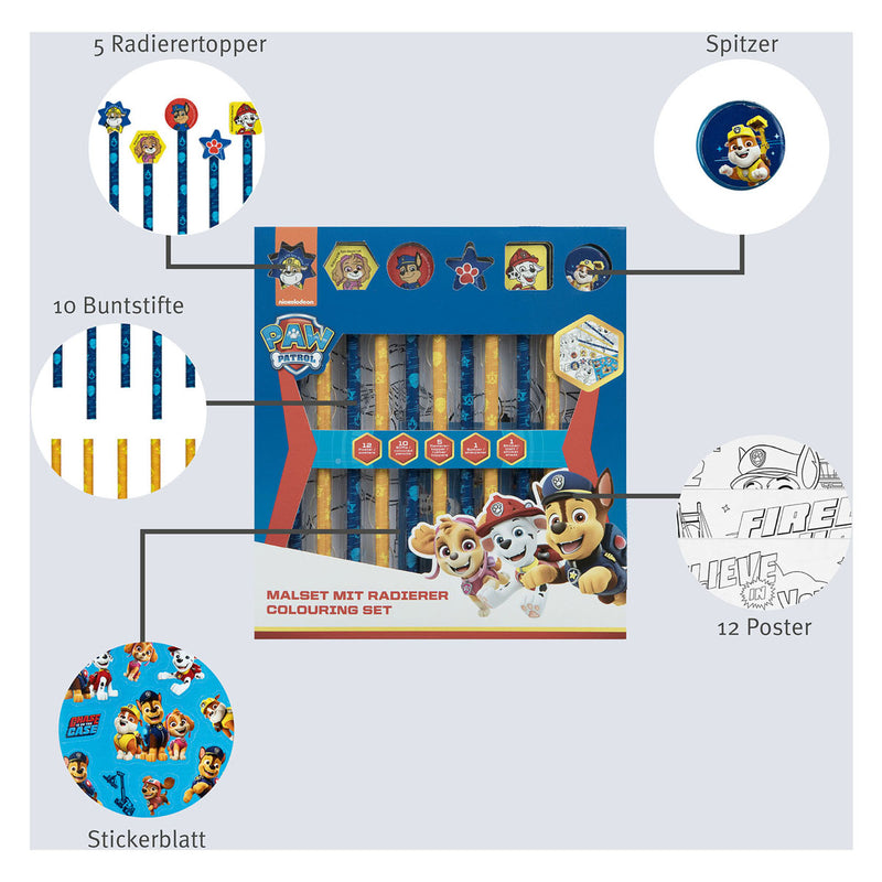 Load image into Gallery viewer, Undercover kleurset met gummen paw patrol, 29dlg.
