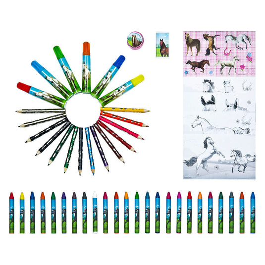 Undercover kleurkoffer paarden, 51dlg.