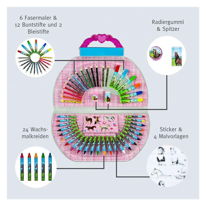 Load image into Gallery viewer, Undercover kleurkoffer paarden, 51dlg.
