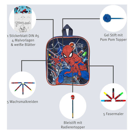 Undercover kleurenset spiderman in rugzak