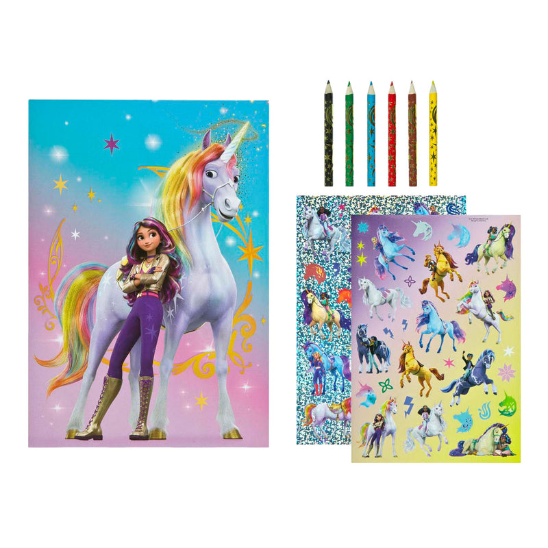 Load image into Gallery viewer, Undercover unicorn academy kleurset met stickers en potloden
