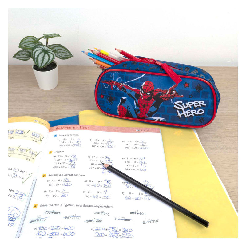 Afbeelding laden in galerijviewer, Spider-man etui voor kinderen - spiderman schoolspullen
