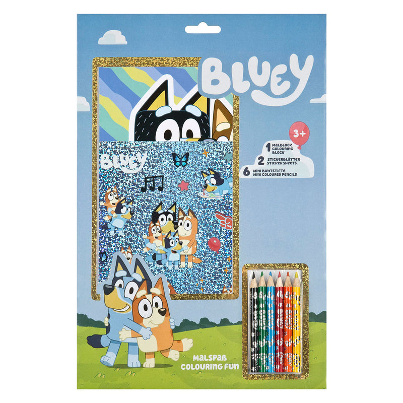 Afbeelding laden in galerijviewer, Undercover bluey kleurset kleurblok met potloden en stickers voor kinderen.
