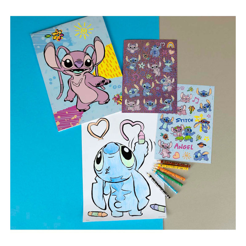 Load image into Gallery viewer, Undercover kleurblok stitch met kleurpotloden en stickers
