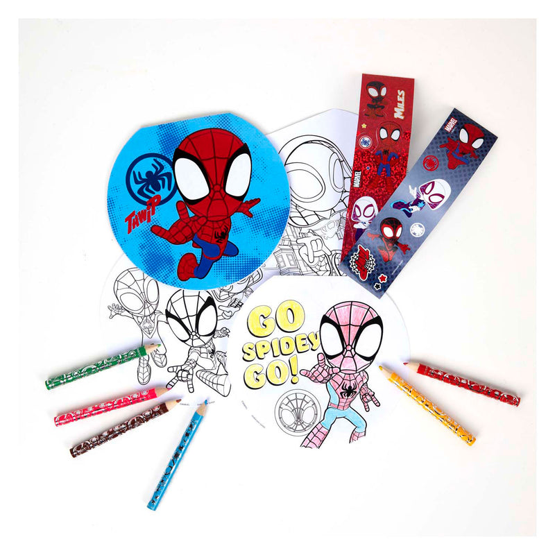 Load image into Gallery viewer, Undercover kleurset to go spidey met kleurpotloden en stickers
