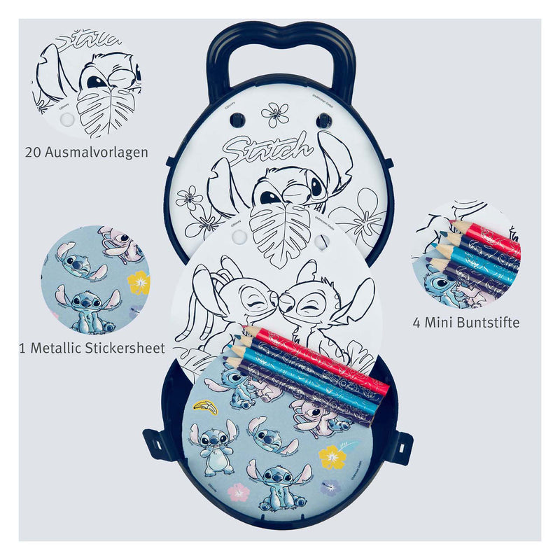 Load image into Gallery viewer, Undercover kleurset to go stitch met kleurpotloden en stickers
