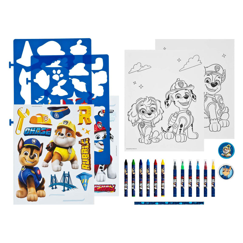 Load image into Gallery viewer, Undercover stencil en kleur set paw patrol - 49dlg.
