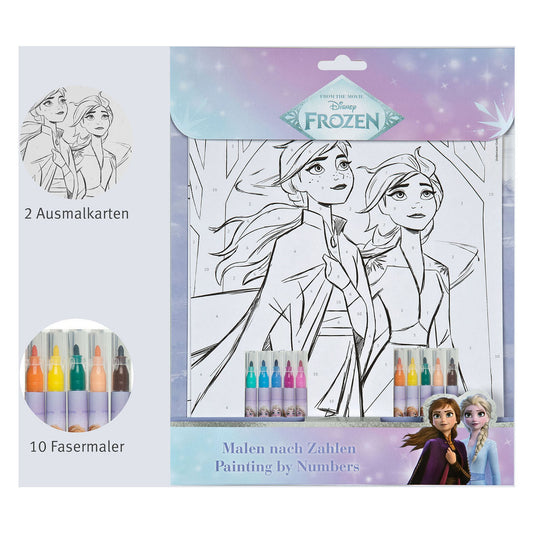 Undercover kleuren op nummer set frozen