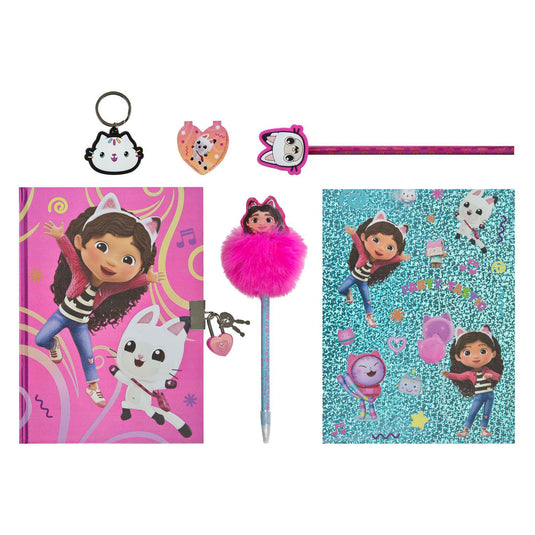 Glitter dagboek set gabby's poppenhuis - 6dlg.