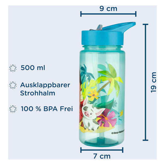 Disney vaiana serie - bidon - 500ml - veilig materiaal - nadruk hoofdbetaalfiguren