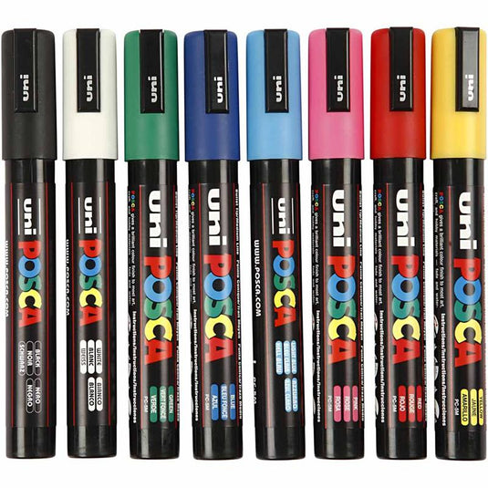 Lakmarker posca pc-5m kleurenassortiment medium 8 stuks