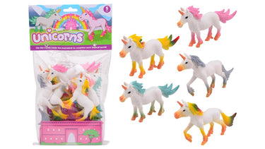 Johntoy john toy unicorns 5 stuks in zak 12x8cm