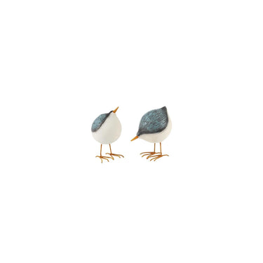 Beeldje vogel rond klein 2 ass. 7x5,5x9cm