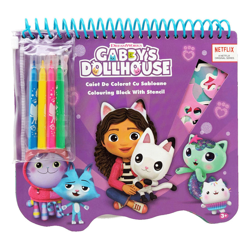 Load image into Gallery viewer, Ty gabby's poppenhuis kleurblok met stiften en sjablonen
