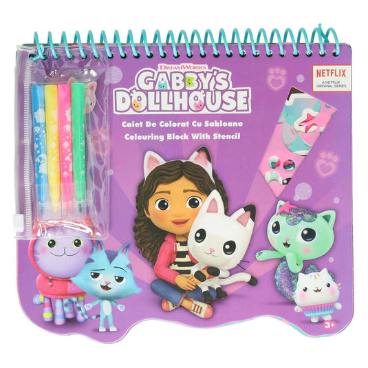 Ty gabby's poppenhuis kleurblok met stiften en sjablonen