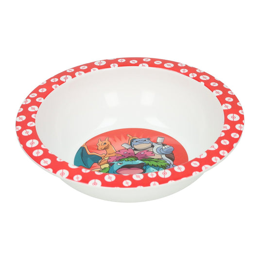 Pokémon thema kinder bordje - diep - d16 cm - kunststof - rood - kinderservies - kommetje