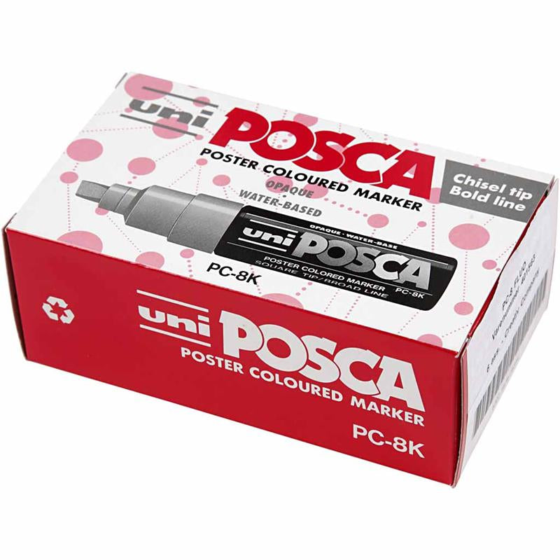 Load image into Gallery viewer, Https: www.cchobby.nl posca-marker-afm-pc-8k-lijndikte-8-mm-breed-semi-dekkend-diverse-kleuren-6-stuk-1-doos

