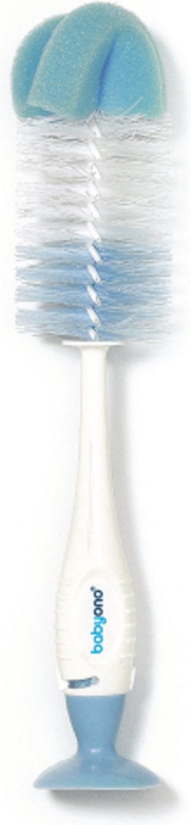 Babyono baby ono wit blauw flessenborstel met spons zuignap 728 01