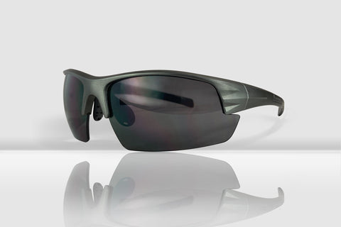 Mirage zonnebril grijs zwart lens icegreen