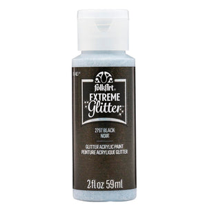Folkart • extreme glitter acrylic paint black 59ml