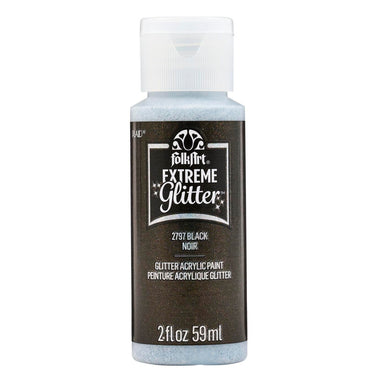 Folkart • extreme glitter acrylic paint black 59ml