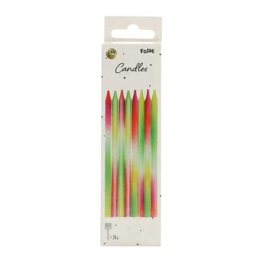 Folat bv kaarsjes neon delight - 24st.