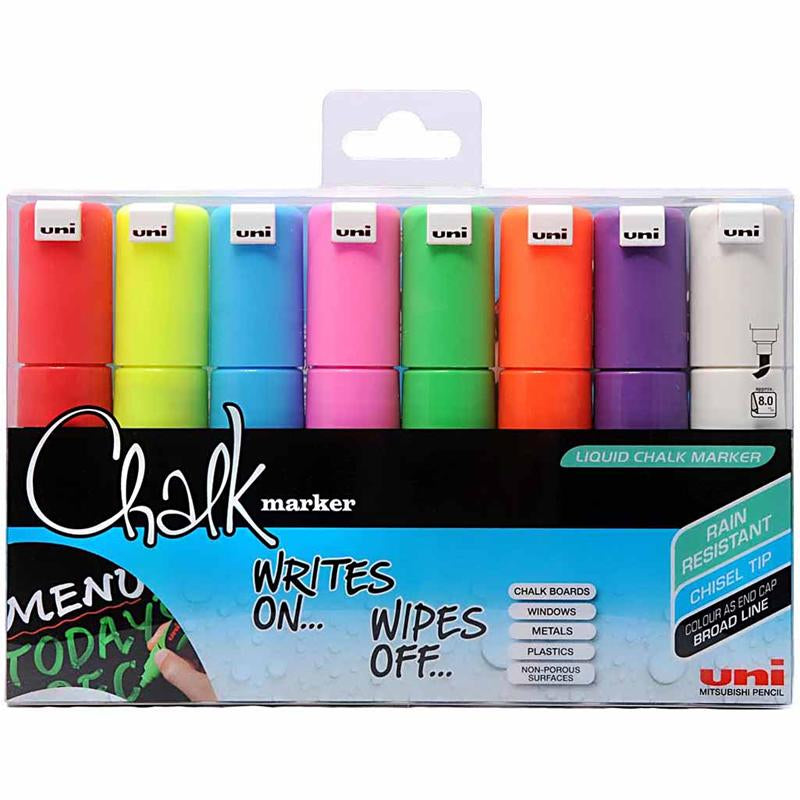 Afbeelding laden in galerijviewer, Https: www.cchobby.nl chalk-marker-lijndikte-8-mm-diverse-kleuren-8-stuk-1-doos
