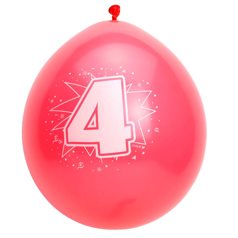 Load image into Gallery viewer, Folat bv cijfer ballonnen 4 jaar, 8st.
