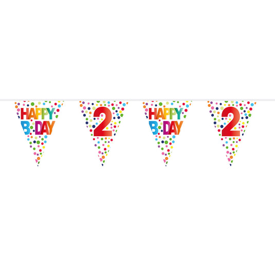 Folat bv vlaggenlijn confetti 2 jaar, 10mtr.