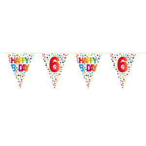 Folat bv vlaggenlijn confetti 6 jaar, 10mtr.