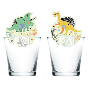 Folat bv glasdecoratie dino roars, 6st.
