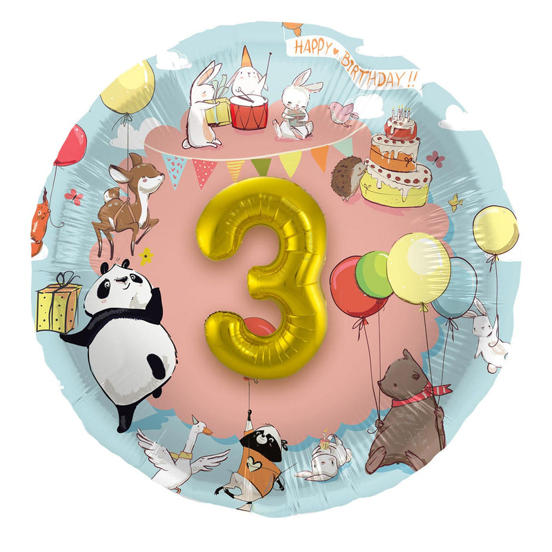 Load image into Gallery viewer, Folat bv 3d folieballon dieren met leeftijd, 1-5 jr.
