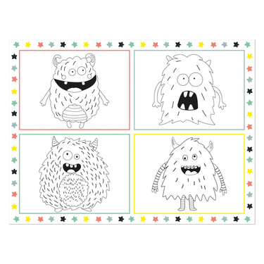 Folat bv kleurplaat placemat monster bash, 6st.