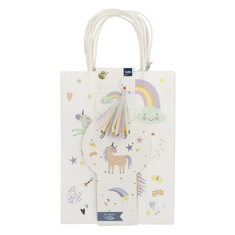 Load image into Gallery viewer, Folat bv uitdeelzakjes unicorns rainbows, 6st.
