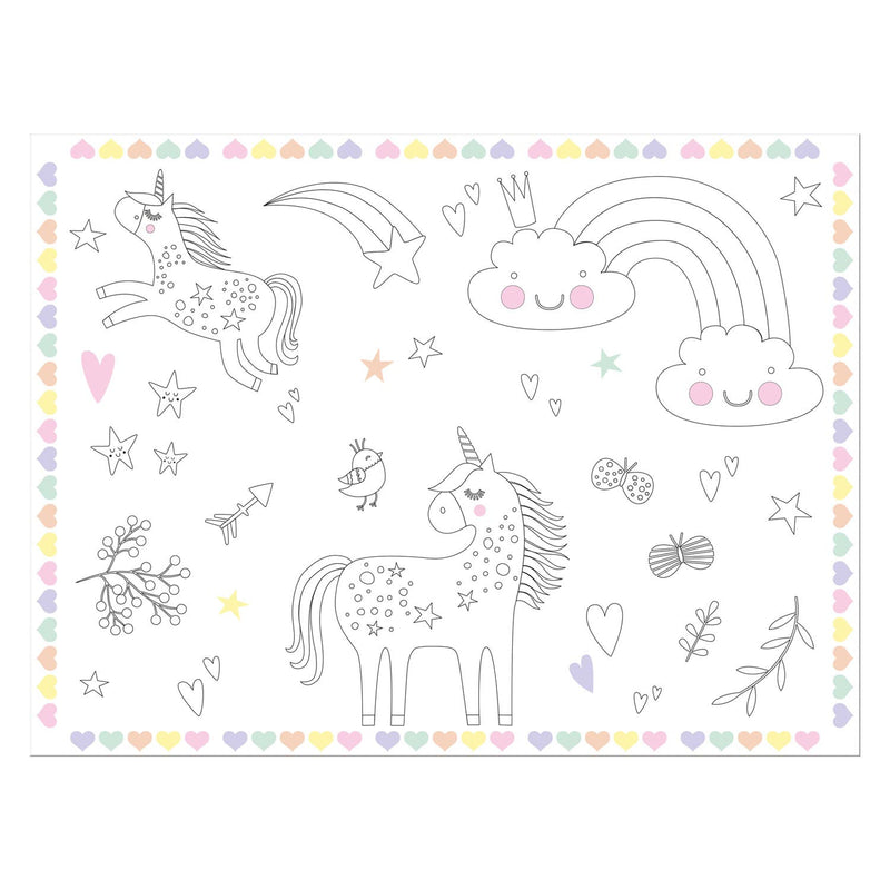 Load image into Gallery viewer, Folat bv inkleurbare placemats unicorns rainbows, 6st.
