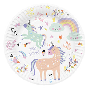 Folat bv borden unicorns rainbows, 8st.