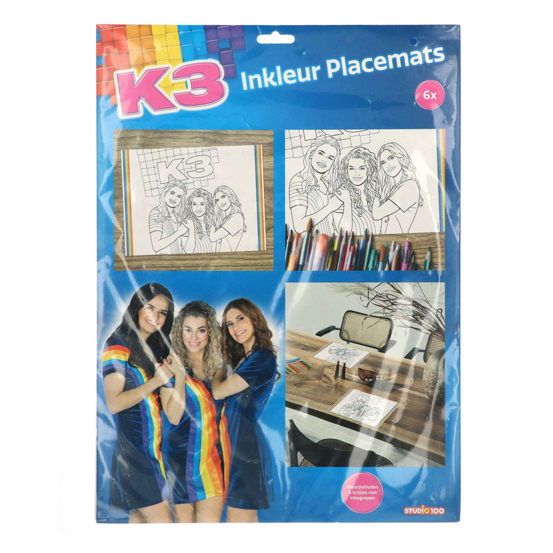 Load image into Gallery viewer, Folat bv k3 placemats kleurplaten, 6st.
