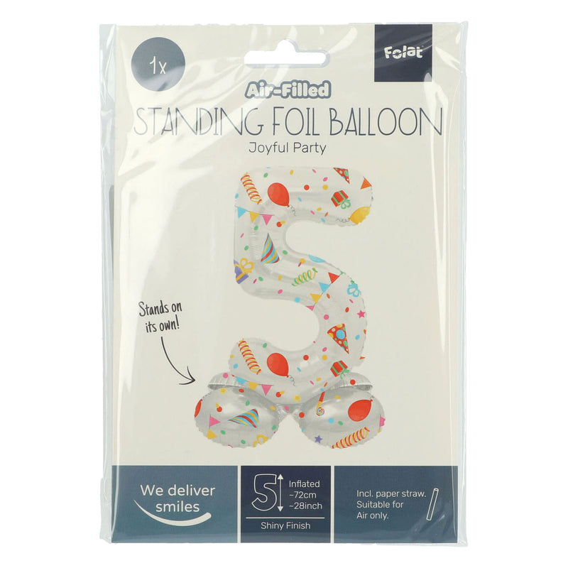 Chargez l'image dans la visionneuse de la galerie, Folat bv staande folieballon joyful party cijfer 5 -72cm
