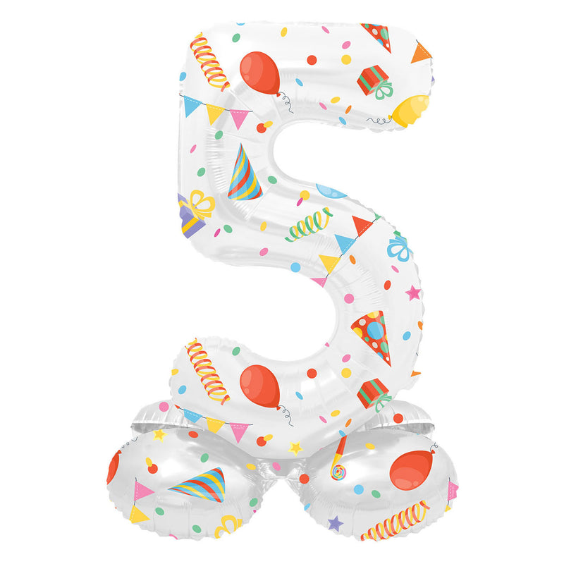 Afbeelding laden in galerijviewer, Folat bv staande folieballon joyful party cijfer 5 -72cm
