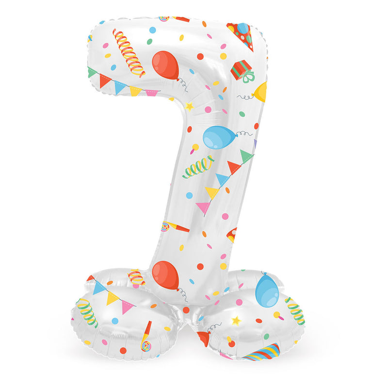 Load image into Gallery viewer, Folat bv staande folieballon joyful party cijfer 7 -72cm
